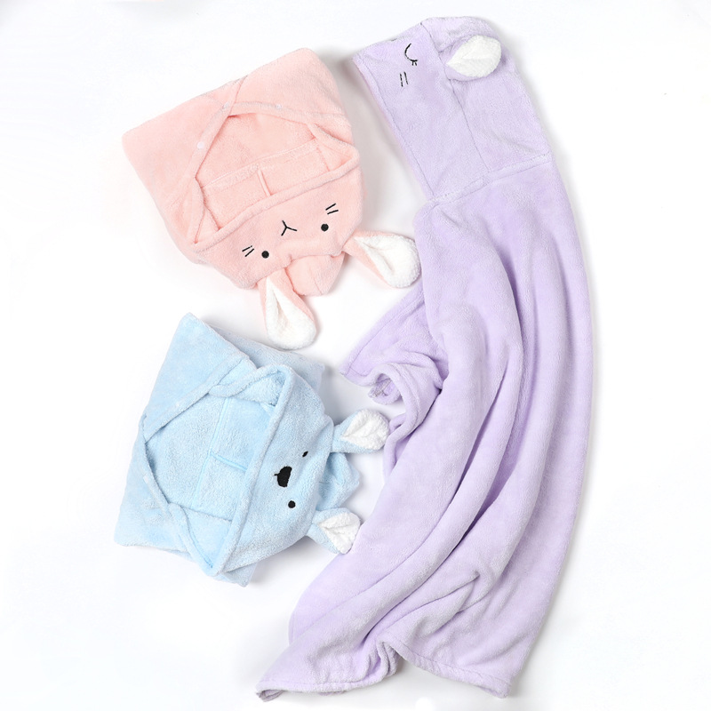 Baby Poncho Badhanddoek Bebe Toalla Fluwelen 70*120Cm Fleece Kap Baby Handdoeken Deken