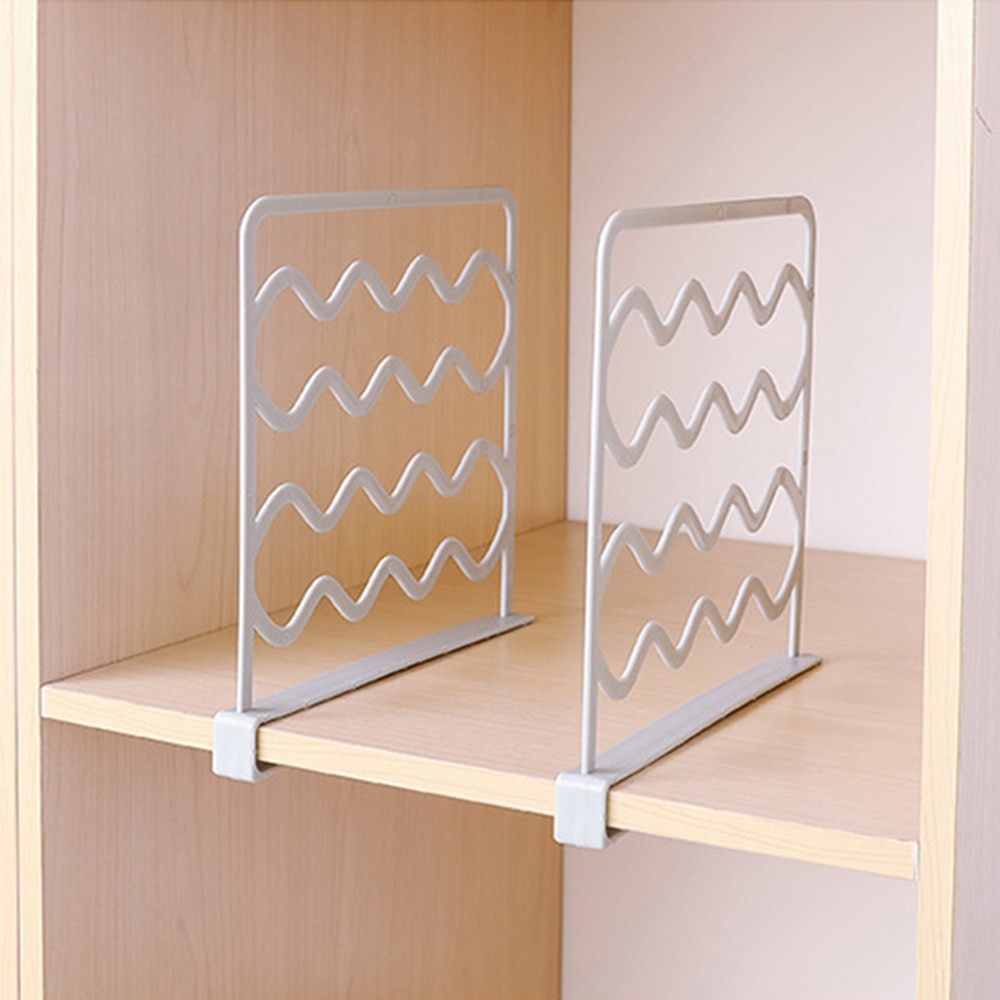 1Pc Plastic Shelf Divider Wardrobe Storage Layered Separator Plate Fender Closet Shelves For Box Warwdore Clothing Organizer