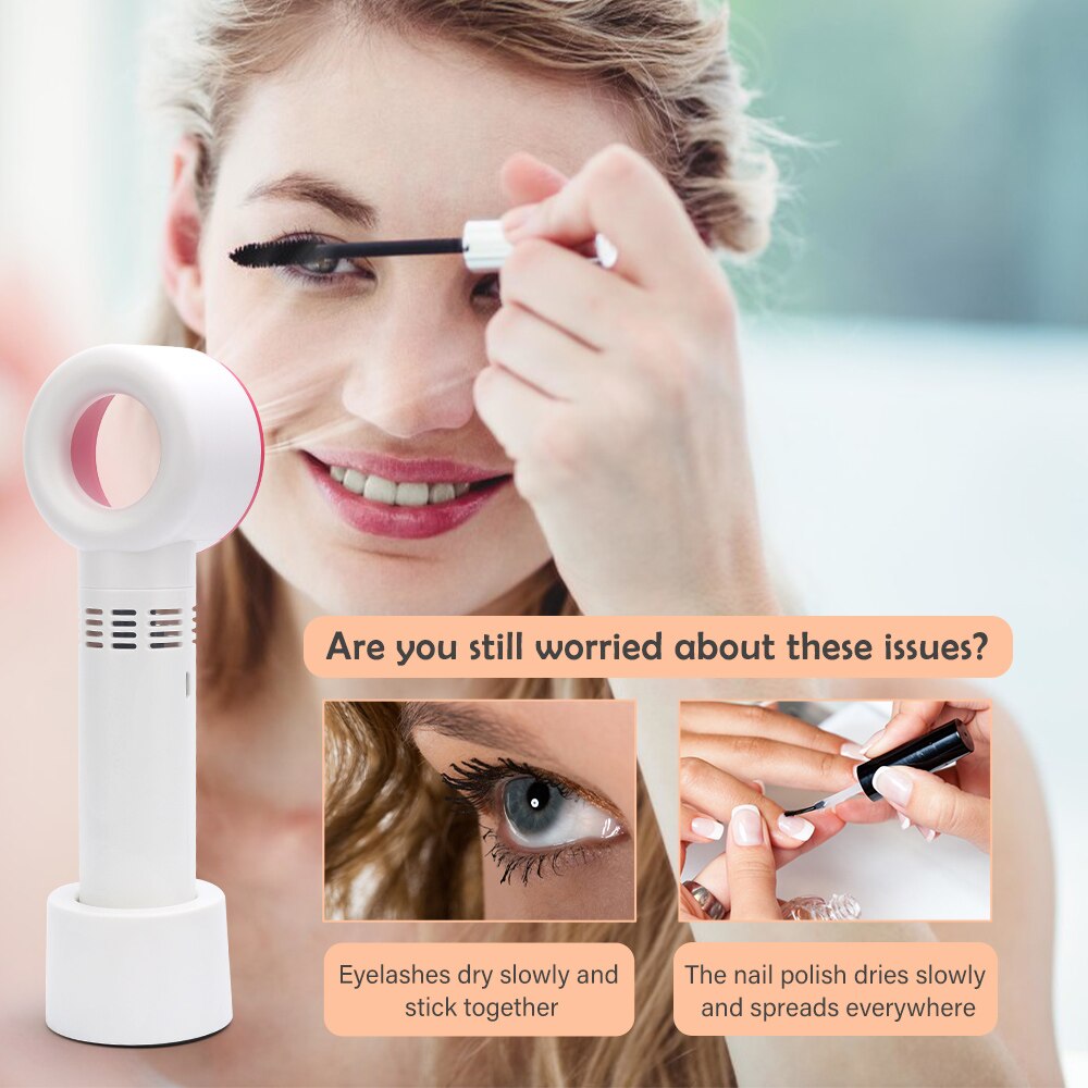 Draagbare Usb Oplaadbare Mini Fan Wimper Fan Droger Bladeless Handheld Fan Voor Wimper Extension Blower Voor Essentiële Wimper