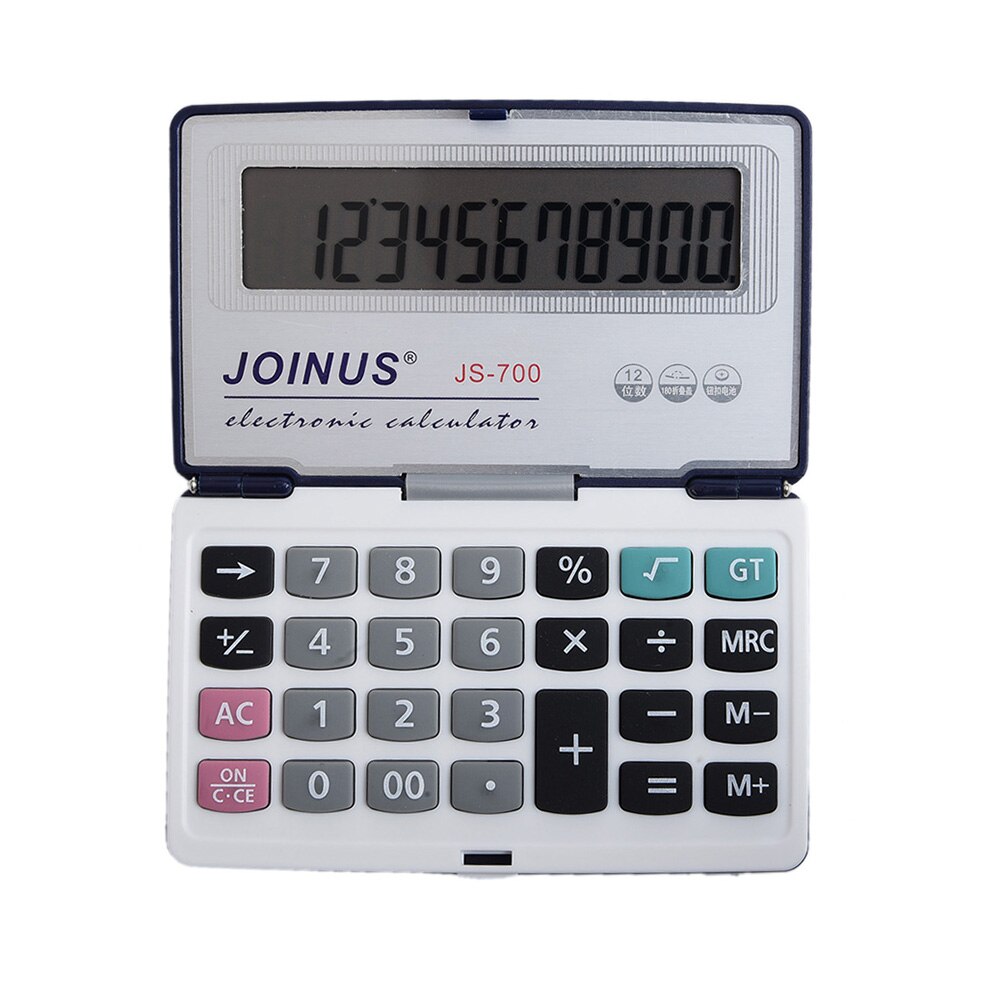 Electronic Folding Solar Power Calculator Portable Scientific Calculate Commercial Count 12 Digit Large Word Display With Button