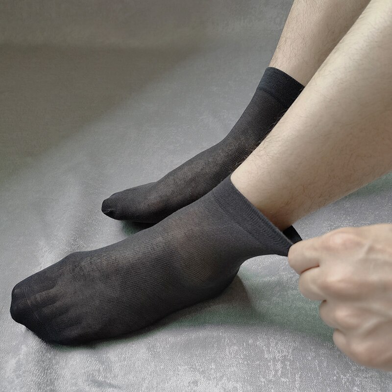 6 paires/lot bambou fibre hommes chaussettes minces longues chaussettes équipage été soie chaussettes homme affaires décontracté doux élastique chaussette mâle Calcetine