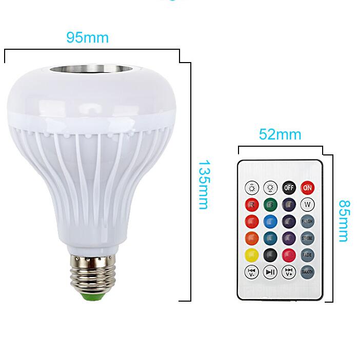 E27 Smart RGB RGBW Draadloze Bluetooth Speaker Lamp 220 V 12 W LED Lamp Licht Muziekspeler Dimbare Audio 24 toetsen Afstandsbediening