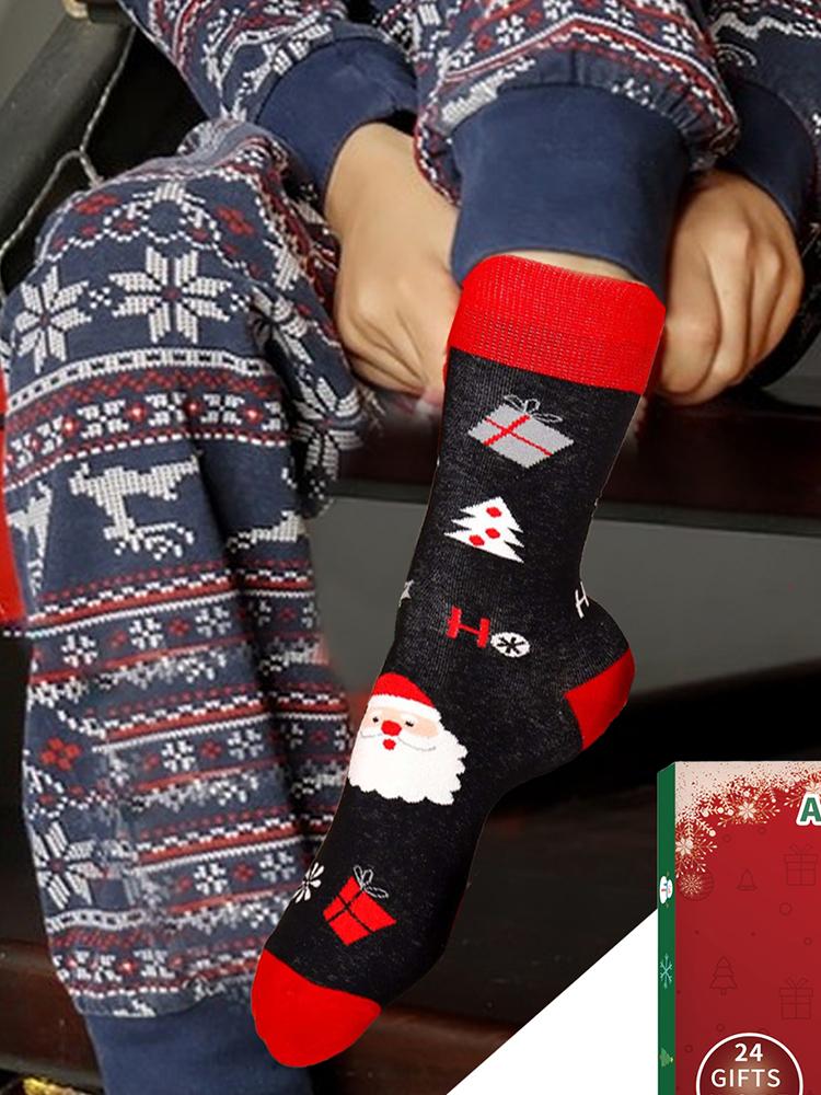 Sokker adventskalender dame , 12 par julesokker adventskalendersokker herre julekalendersokker kosesokker