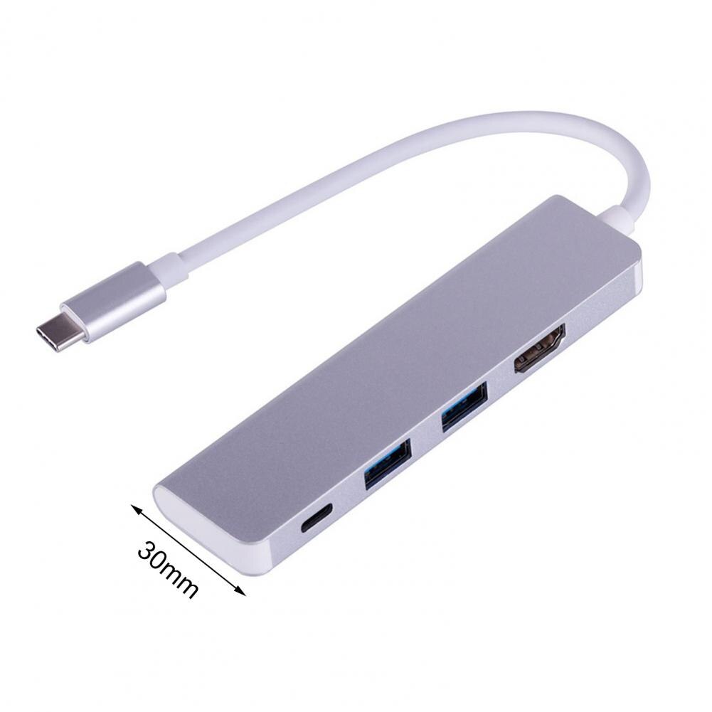 4-In-1 High Speed Type-C Naar Hdmi-Compatibel USB3.0 Hub Adapter Draagbare Duurzaam Voor computer