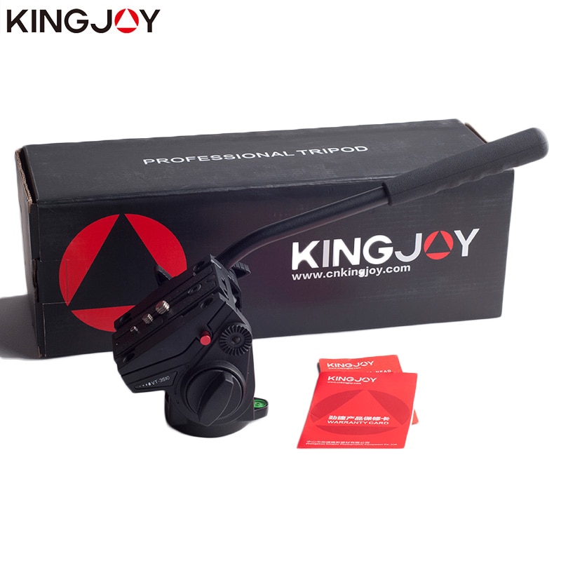 KINGJOY officiel VT-3510 vidéo trépied tête pour appareil photo support en aluminium alliage fluide amortissement support Stativ Mobile Flexible reflex numérique