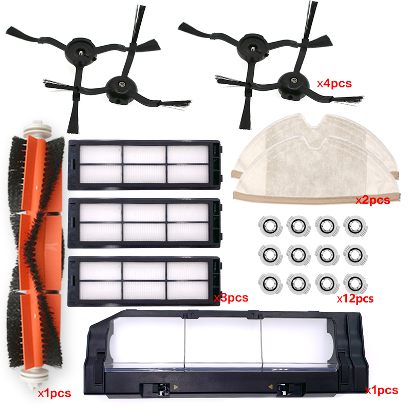 Harja moppi liinat hepa-suodatin xiaomi roborock  s5 s6 s60 s50 s55 t6 t4 t61 mijia  s1 xiaowa  e25 e35 pölynimurin lisävarusteet