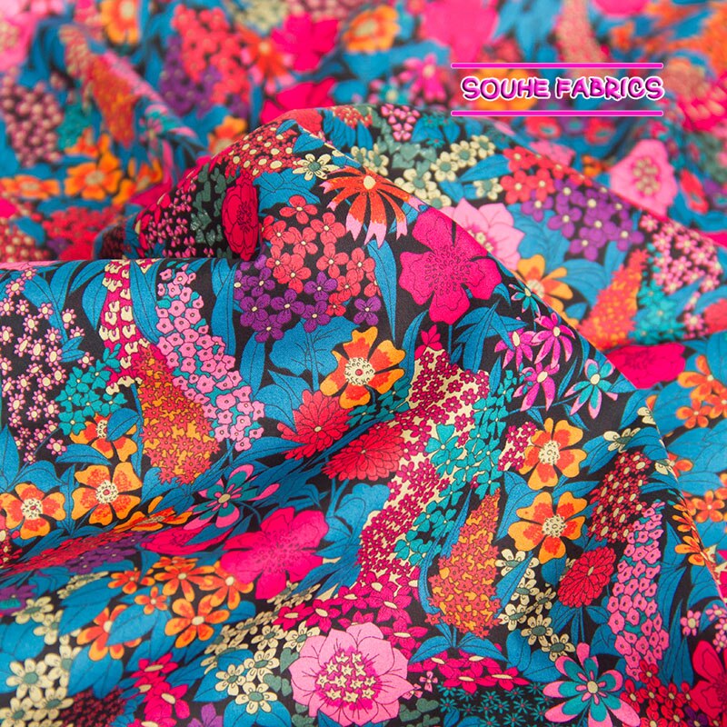 Telas Liberty de medio metro, tela de algodón Floral para Ciara