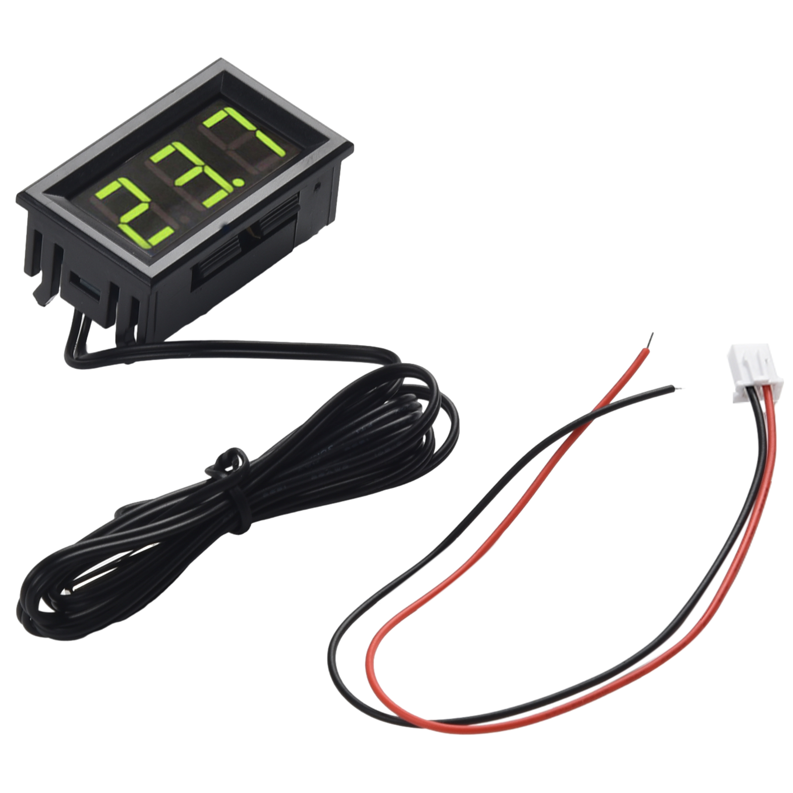 Accurate Digital LED Thermometer Gauge, Car Temperature Panel Meter, 1m Probe , Wide Application, Red/Green/Blue Light Options: green