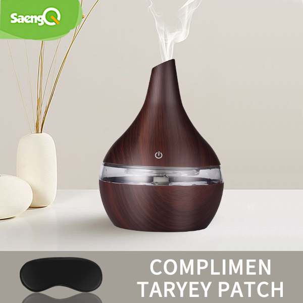 SaengQ-humidificador de aire eléctrico, difusor de aroma ultrasónico por aceites esenciales, en color madera, para aromaterapia en hogar: Darkcoffee