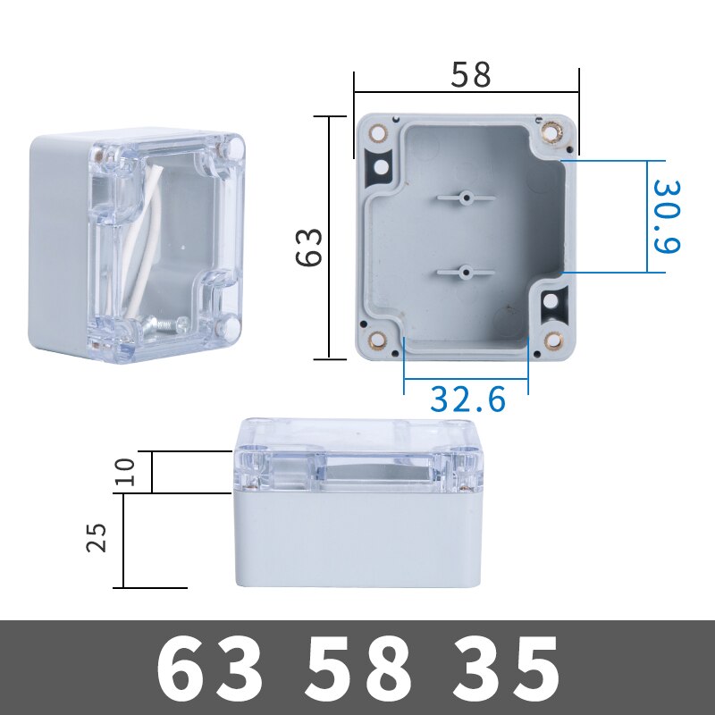 Transparent Waterproof Outdoor Enclosure Plastic Box Electronic Project Case Instrument Electrical Box Junction Box Housing: army green