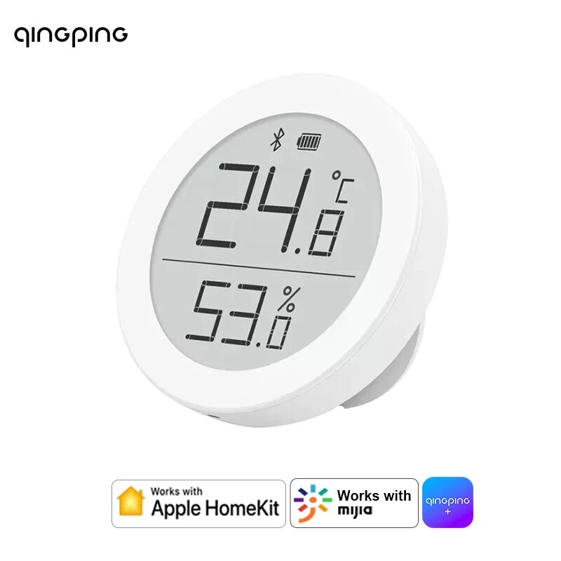 Qingping Temperature Humidity Sensor Home Bluetooth-Compatible LCD Digital Screen Thermometer Work With Mijia App Apple HomeKit