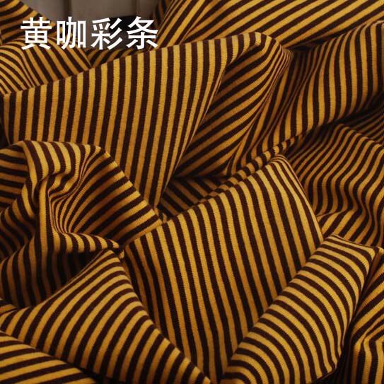 Tela elástica de Algodón 100% con rayas de colores para costura, tejido de 2mm para camiseta, leggings, ropa, ancho de 50x165cm: mswy019