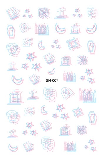 Sn luminous series nail art stickers tips dekoration negle wraps harajuku glædelig jul xmas musik manicura klistermærker