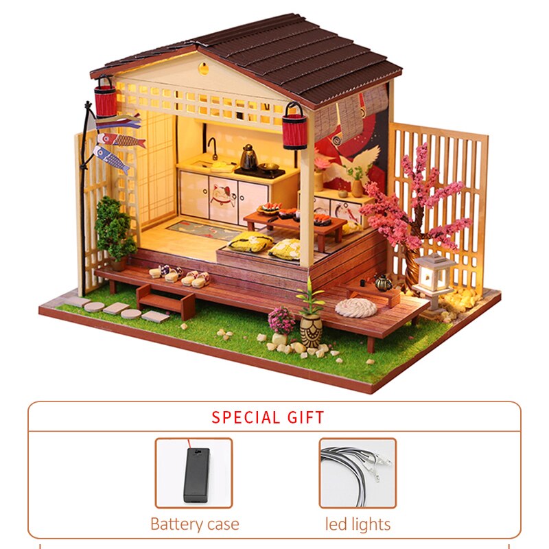 Bricolage maison de poupée Miniature Kit maison de poupée meubles 1:24 3D à la main en bois modèle Vintage assemblage jouets d'anniversaire pour les enfants: D