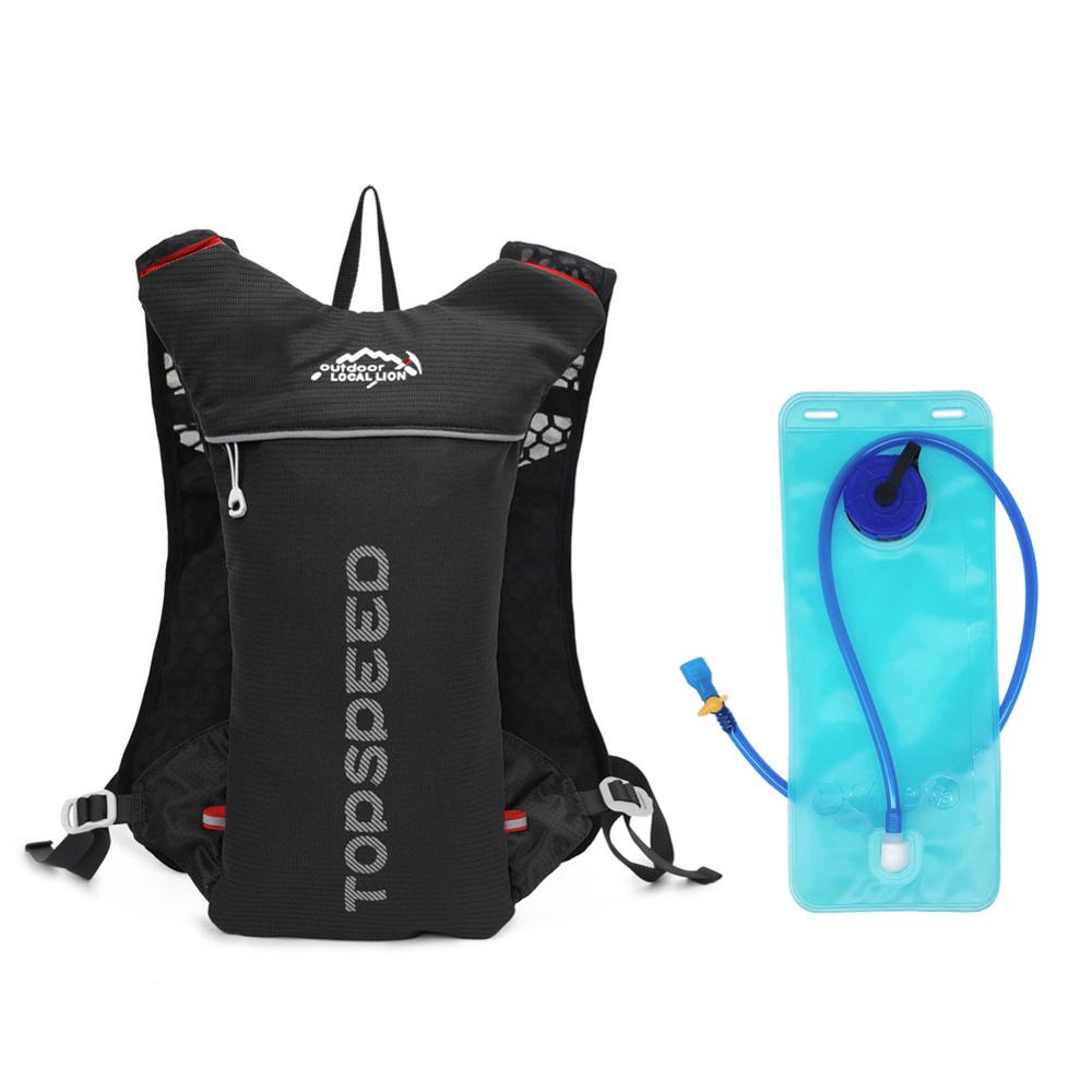 Outdoor Trail Running Hydratatie Rugzak Waterzak 2L Voor Mannen Vrouwen Camping Jogging Sport Marathon Pack Waterzak Zachte kolf: Black and Water Bag