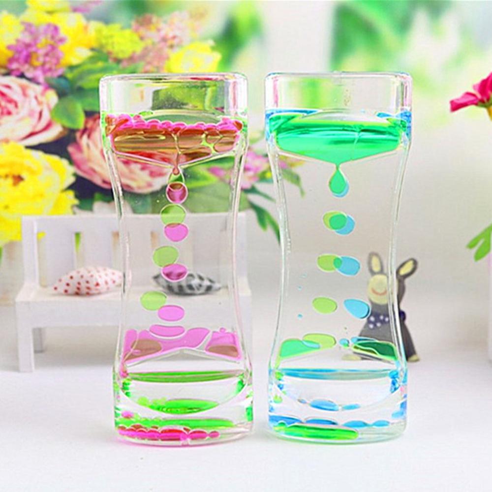 Dryp olie akryl timeglas desktop farvet dekoration flydende bevægelse boble timeglas flydende flydende olie timeglas legetøj