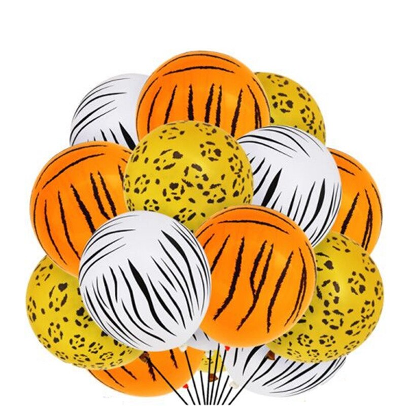 60Pcs Jungle Animal Print Balloons Leopard Zebra Spots Latex Balloons Jungle Zoo Theme for Birthday Party Decoration: Default Title