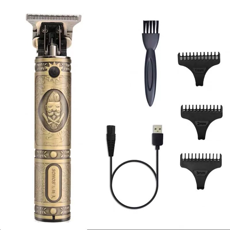 T9 Electric Hair Trimmer USB Rechargeable Hair Clipper Cordless Shaver Men Baldheaded Hair Clipper Barber Hair Cutting Machine: Style 1