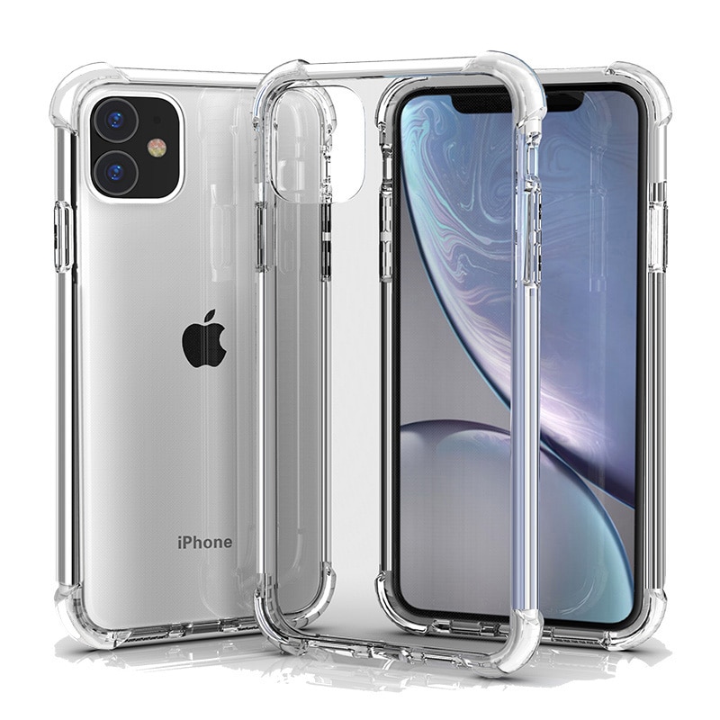 Shockproof Phone Case For iPhone 11 12 Pro Max Xs X Transparent Silicone Case For iPhone 7 8 Plus SE XR 12 Cases Back Cover