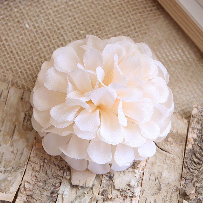 Grosse boule de marguerite 3 pièces 10cm | Fausse fleur artificielle de , fleur pour mur de maison et mariage, bricolage de décoration d'arrière-plan manuel: champagne
