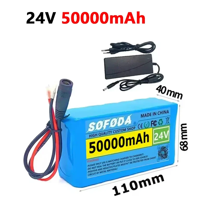 24V 50Ah 18650 Lithium Battery Pack - 6S2P 50000mAh Rechargeable Li-ion Battery with Fast Charger, Safe & Durable: PURPLE