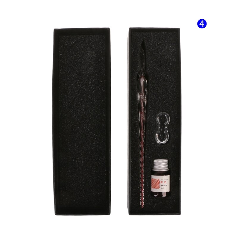 1 Pc Crystal Glass Dip Pen Set Non-carbon Ink Fountain Signature Pen Writing Tools Soda Lime Glass Pen: 4