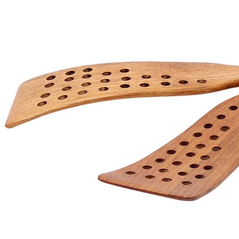 24 Hole Handcrafted Cooking Curved Spatula Wooden Spatula Non-stick Super Strong L4MB