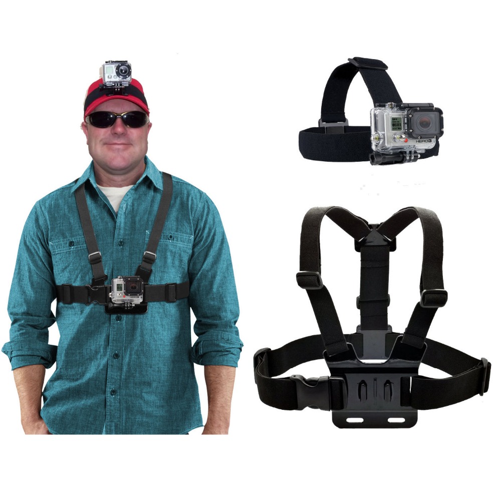 Elastische Verstelbare Hoofdband Mount Riem En Borst Riem Mount Kit Voor Sport Camera Serie Actie Camera Accessoires