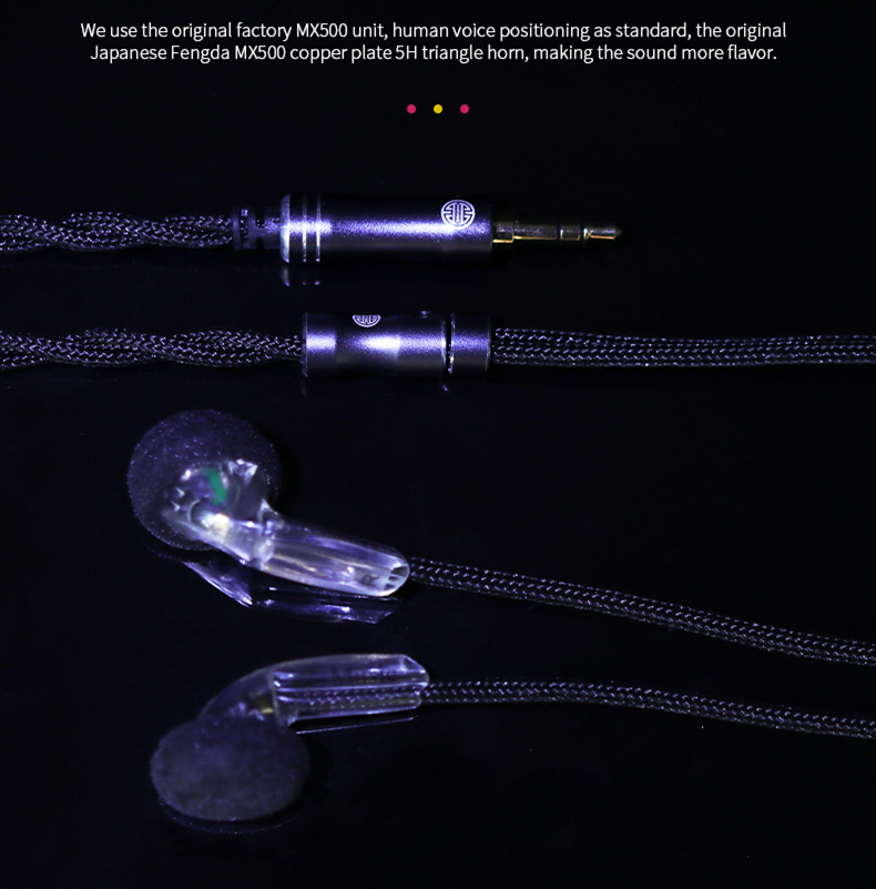 Hakugei classic  mx500 hifi-ohrhörer 3.5mm 32 ohm, bass-headset mit 50 -adrigem, versilbertem einkristall-kupferkabel