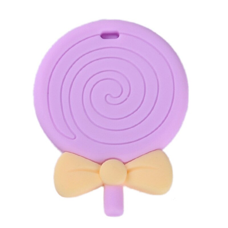 Sicher Pflege Zahnen Spielzeug Baby Silikon Lollipop Kinder Kleinkinder Beißringe Anhänger Spielzeug zu Beruhigen Wunde Zahnfleisch: purple