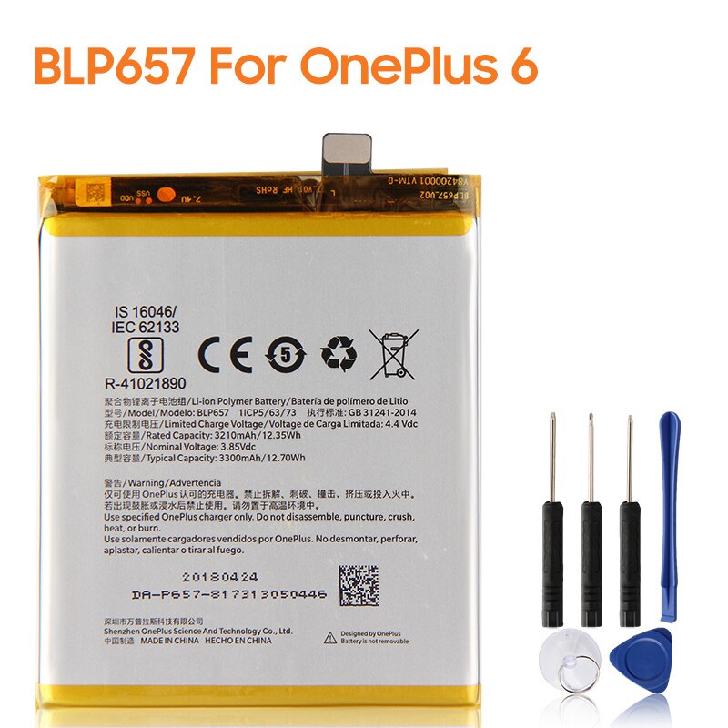 Original OnePlus Replacement Battery BLP657 For OnePlus 6 6T 7 7T BLP699 7 Pro 7T Pro OnePlus 5 5T BLP571 For OnePlus 1 2 3 3T: BLP657 For OnePlus 6