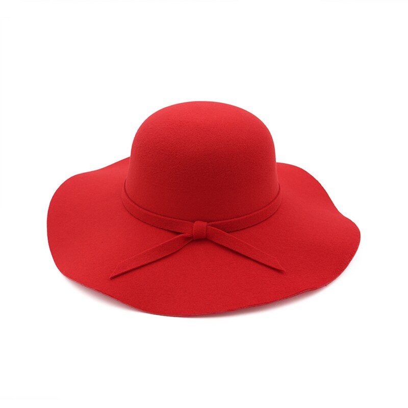 Talvihatut naisille ämpäri korkki pehmeä vintage leveä lieri villahuopa keilaaja fedora hattu floppy cloche naisten iso hattu kirkon lippis: 3