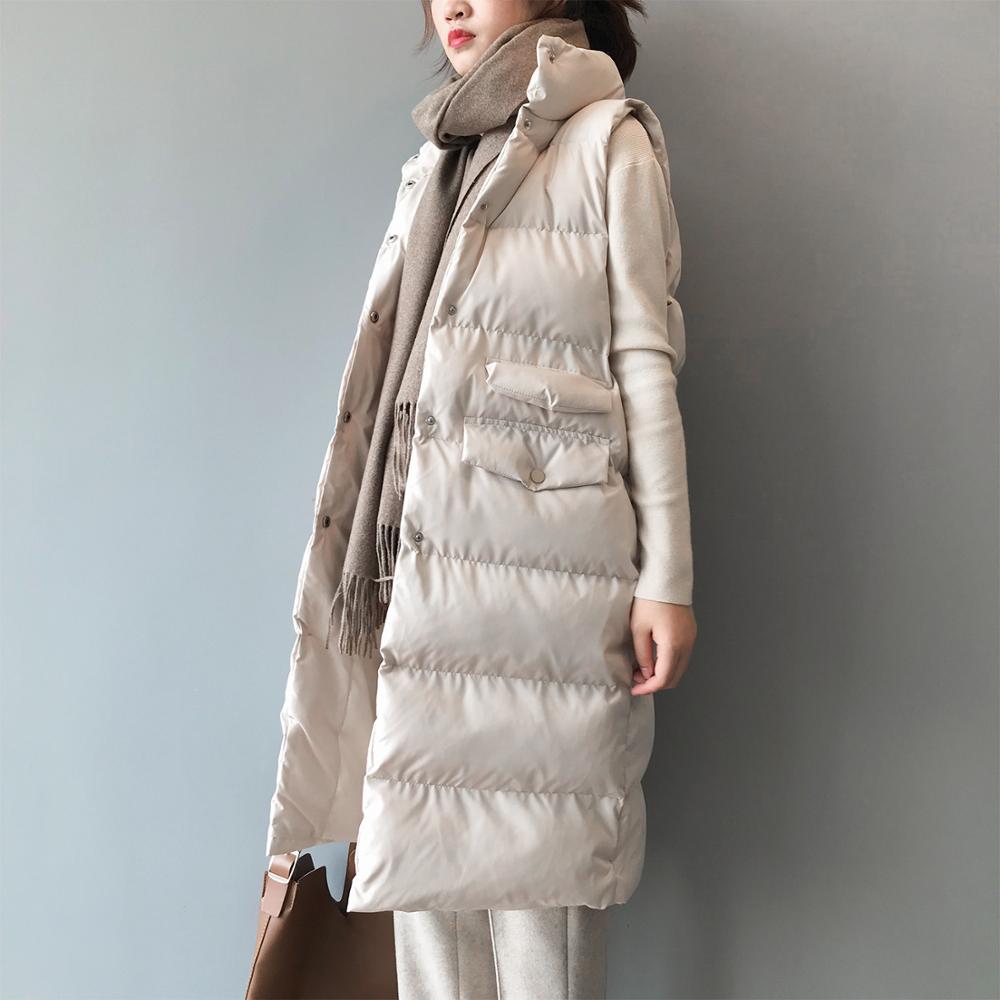 LUZUZI automne hiver coton femmes gilet dames gilet décontracté femme longue gilet veste sans manches pour les femmes coupe ajustée manteau