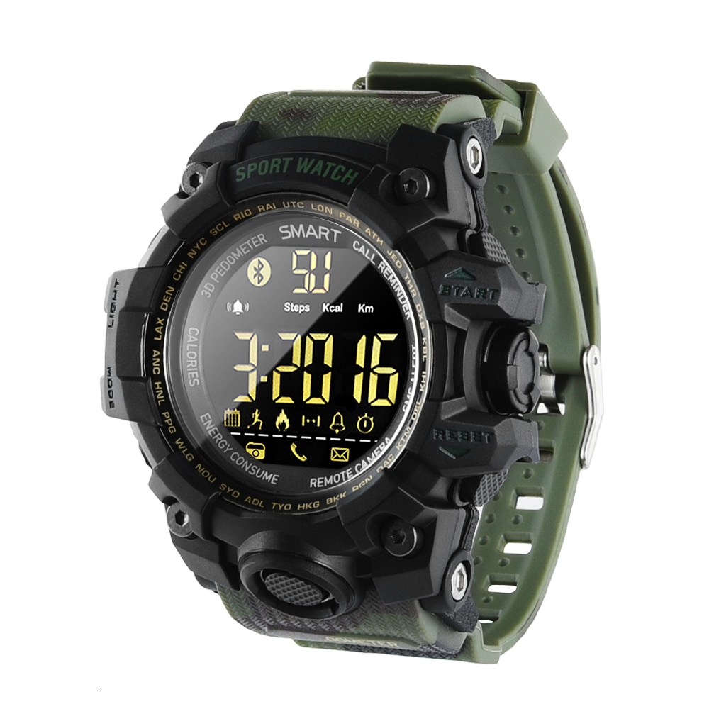 Slimme Horloge Camouflage Camo Sport Horloge Running Stap Passometer Sleep Monitor Oproep Herinnering Stopwatch Waterdicht Stappenteller