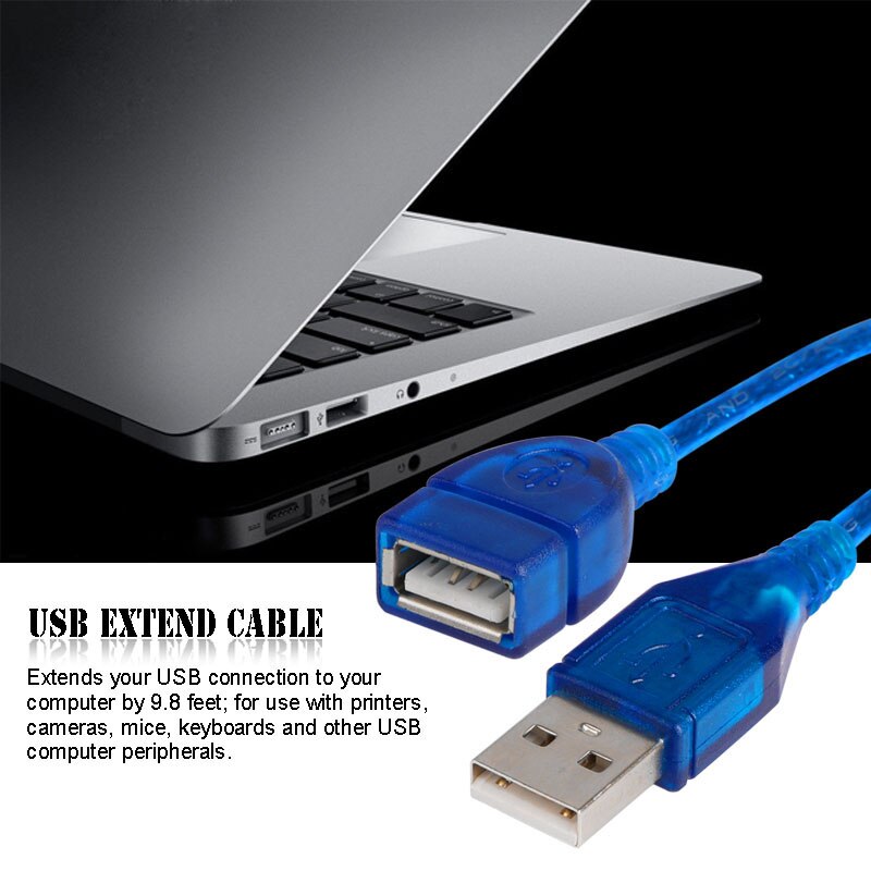USB Extension Cable Super Speed USB 3.0 Cable Male To Female Data Synchronization USB Extender Extension Cable 3m Extension: 3M