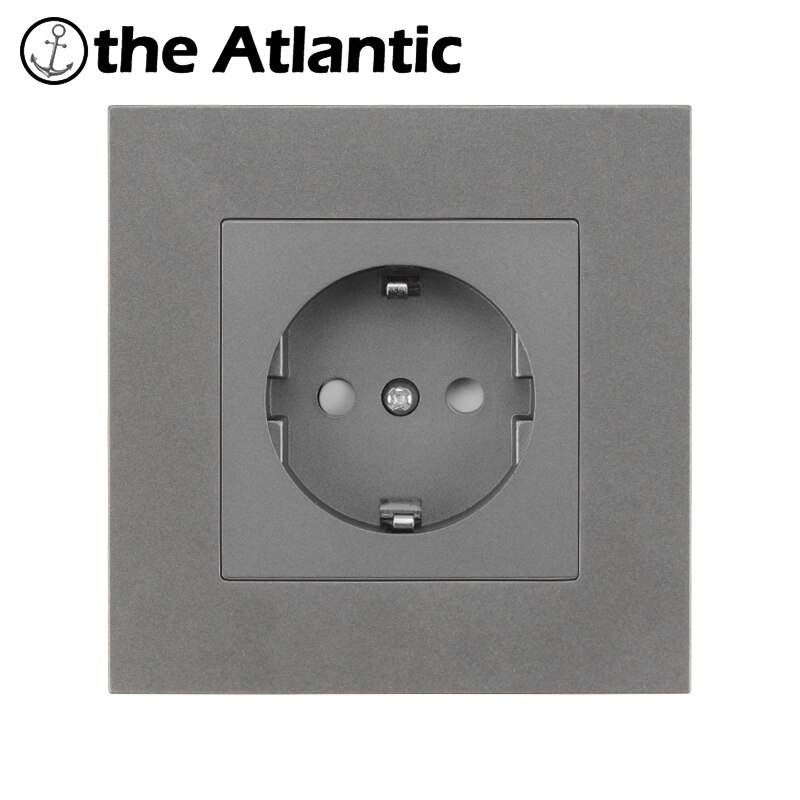 16A EU Wall Power Socket Home Plug Socket Electrical Outlet Gray Grey Plastic Frame Single Double Triple Triple Quadruple 146Typ