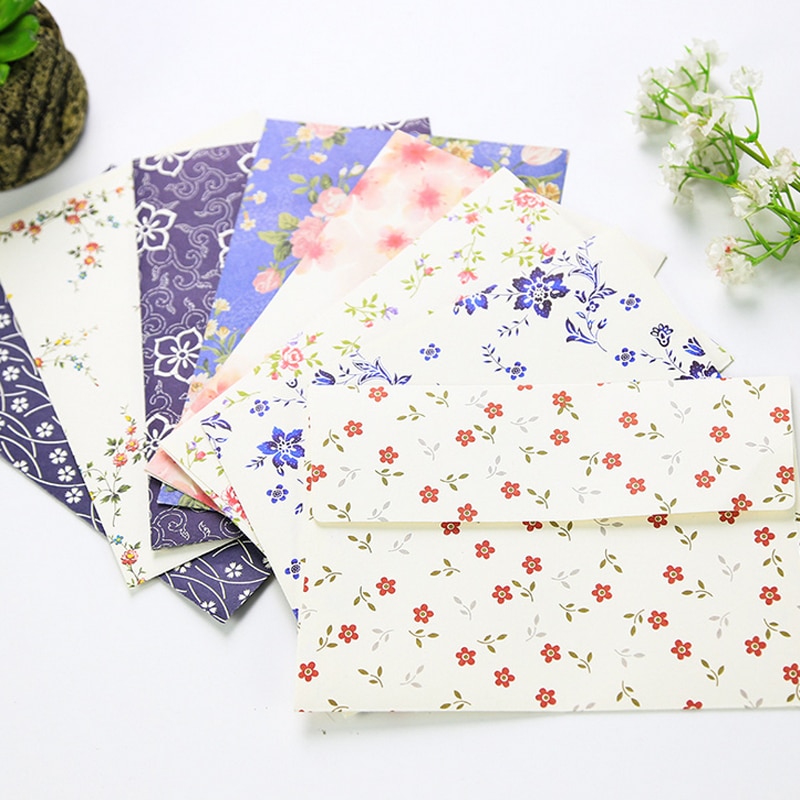 10 pcs Beautiful exquisite flower envelope letterhead cherry roses letter paper fresh and floral envelope love letters