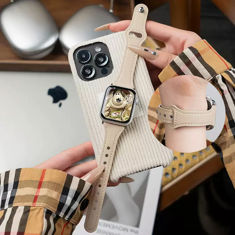 Thin Leather Strap for Apple Watch Band 10 9 8 42mm 46mm 41mm 44mm 45mm 38/40mm Women Watchband Bracelet Belt iWatch 7 se 6 5 4