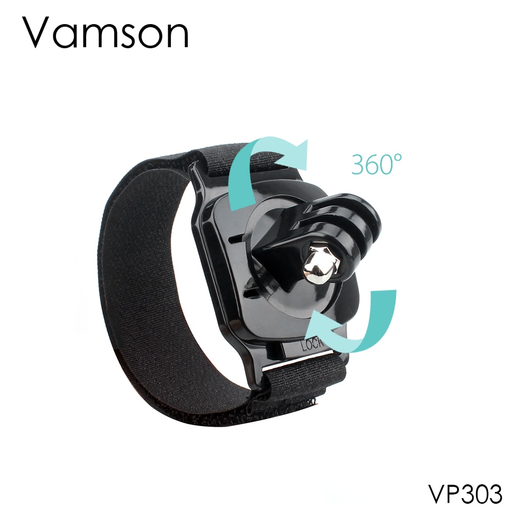 Vamson 360 Graden Rotatie Hand Wrist Strap Mount Voor Gopro Hero 8 7 5 6 4 Sessie Voor Yi 4K Voor Sjcam VP303