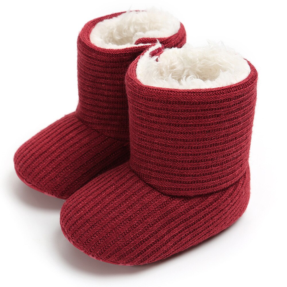 Kinderen Baby Meisje Warm Houden Pluche Soft Snowboots Zachte Crib Schoenen Winter Katoen Mode Soild