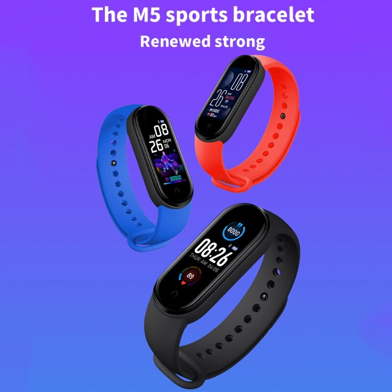 M5 Smart Horloge Mannen Vrouwen Hartslagmeter Bloeddruk Fitness Tracker 53CD