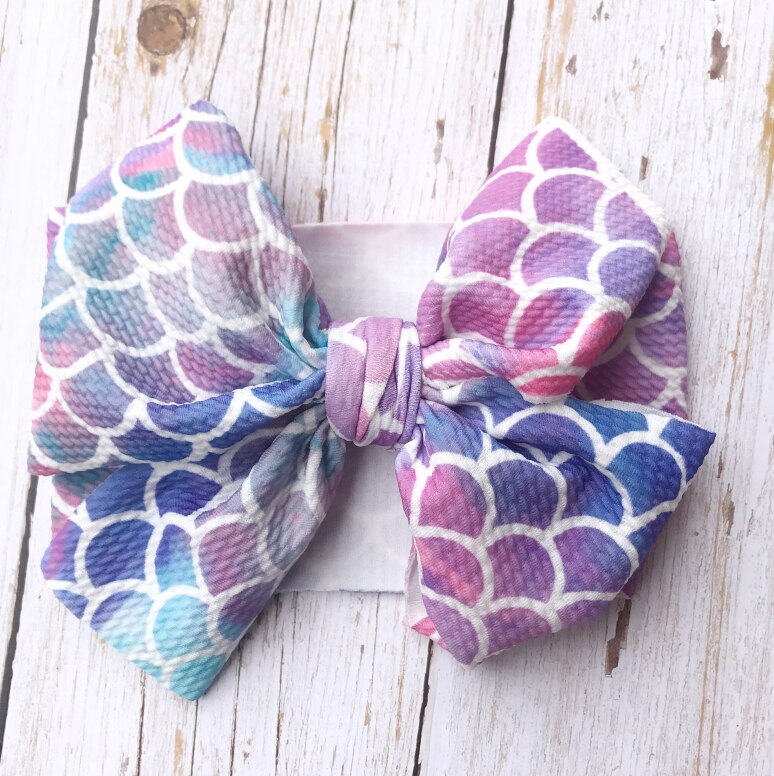 Baby Meisje Hoofdbanden Haarband Baby Hoofdband Bladerdeeg Bandeau Bebe Fille Bullet Stof Boog Knoop Headwraps Tulband Baby Haar Accessoires: Mermaid