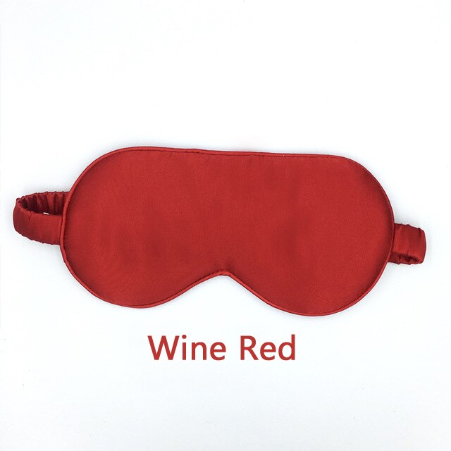 Momme-mascarilla de seda antifaz para dormir 19, cubierta parche del ojo, para los ojos, insomnio, cuidado del sueño, gafas de luz Escudo de: Wine Red