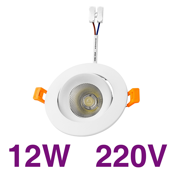 Dimmable LED COB Recessed Downlight - 7W 12W 20W Options, Modern Ceiling Spotlights For Indoor Rooms