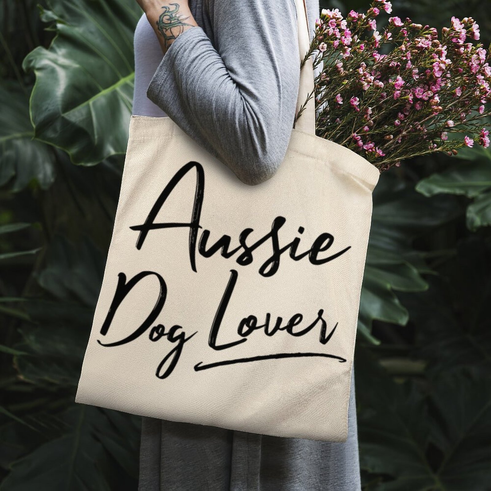 Auusie Hond Lover Black Tote Bag Wit Handtassen Grote Capaciteit School Boeken