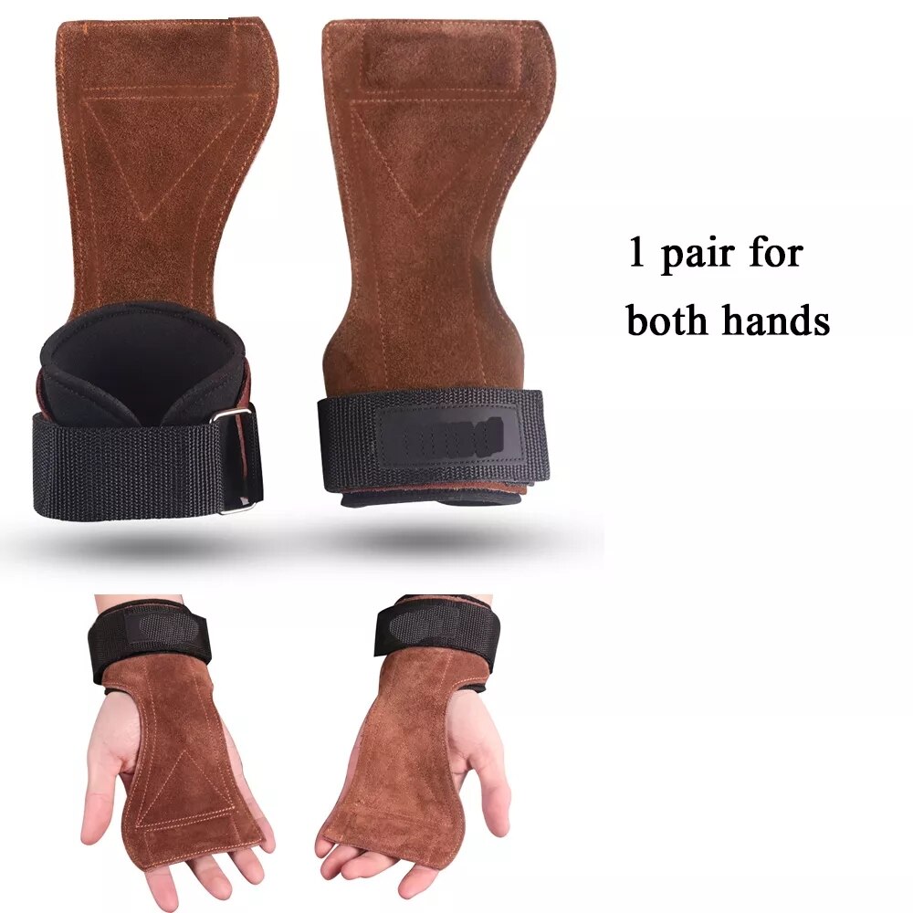 Männer Fitnessstudio Gewichtheben Haken Pads Handschuhe Griffe Anti-Schleudern Deadlifts trainieren Crossfit Fitness Gewicht Handschuhe Palme Schutz