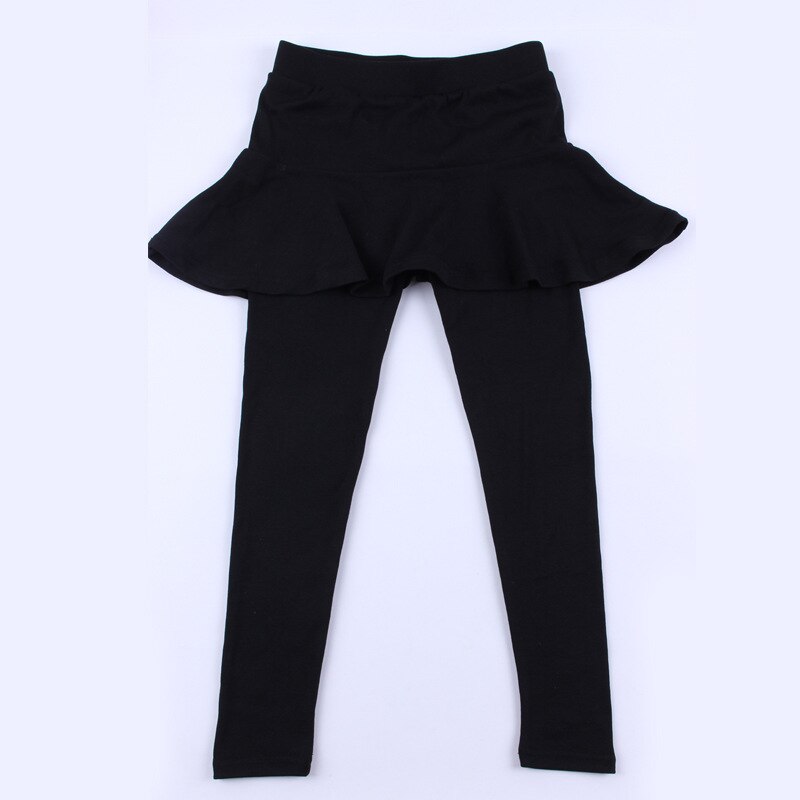 Flickor leggings kläder sockervadd färg byxkjol för flicka barn tonårsbyxor byxor barnkläder 3-10 år: Svart / 10