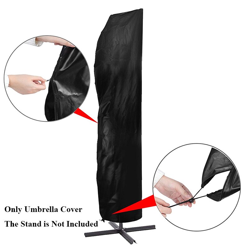 Patio Parasol Waterproof Umbrella Cover Outdoor Umbrella Rain Cover Drawstring Dust Protective Case Cantilever Mat