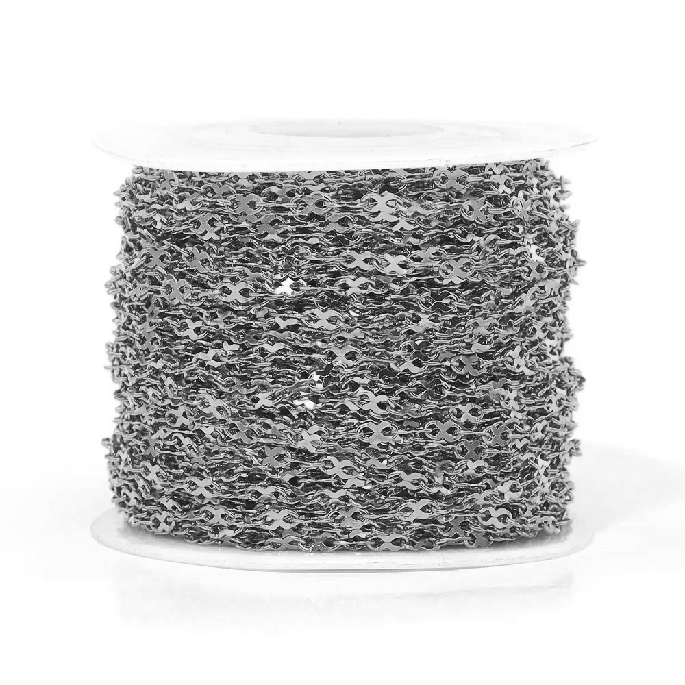 2 Meter Infinity Teken Ketting Rvs Kabel Rolo Link Body Gold Ketting Riem Voor Sieraden Maken Diy Ketting Armband Veel: Black