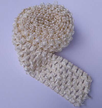 1.5 Inch Wide Crochet Headband Elastic Bands 1 Meter For Tutu Skirts Hair Bands Crochet Elastic Waistband By The Meter: Cream 1 meter